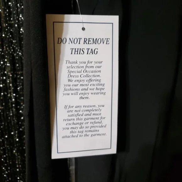 Roaman's New Black Flare Sleeve Chain Necklace Knee Length Dress - Picture 6 of 7